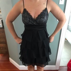 Black knee length lace top Max and Cleo dress